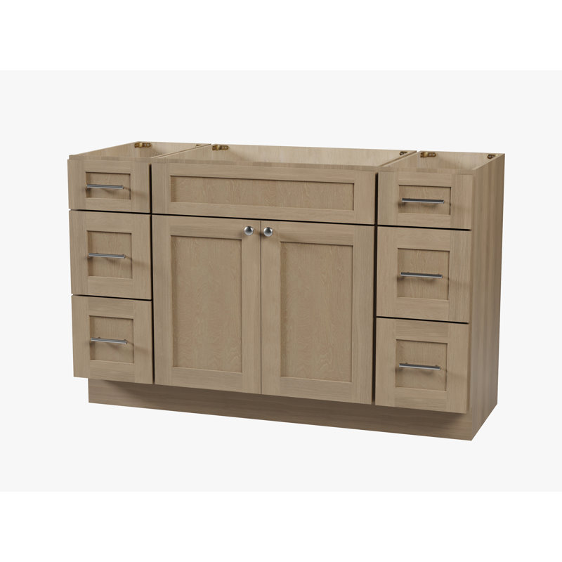 Base de meuble-lavabo simple 54 po Disar, Chêne naturel
