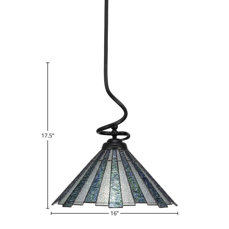 Luminaire suspendu Capri Capri, Noir mat, Bleu/gris