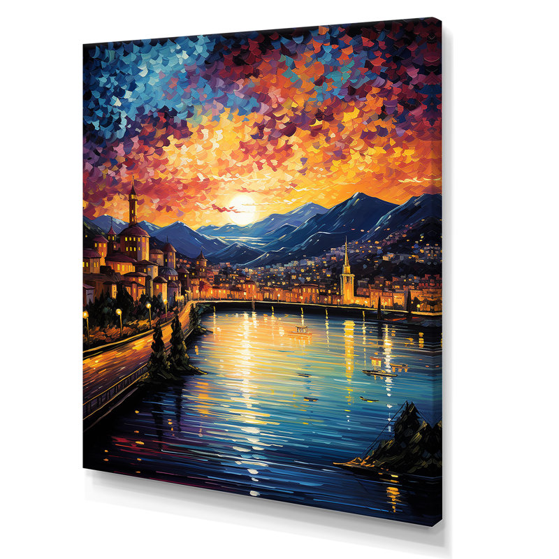 «Starry Night Over The Rhone In France I - Vangogh», art mural, Toile tendue, H 32 po x l 16 po x P 1 po