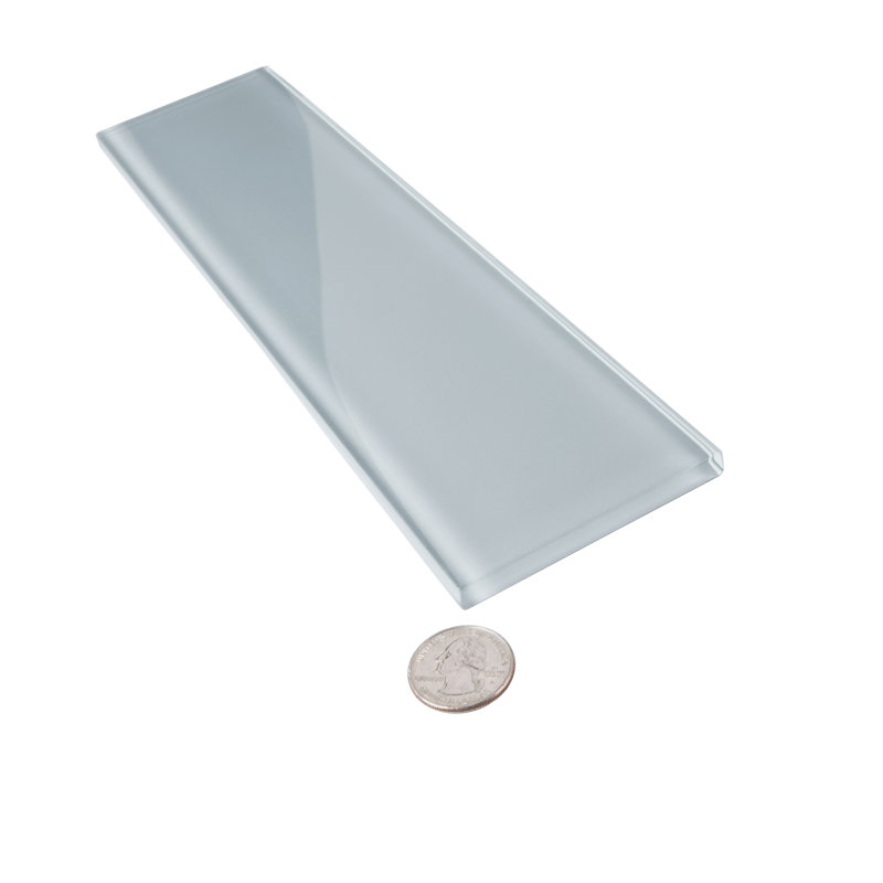 3'' x 12'' Glass Subway Wall Tile, Gray