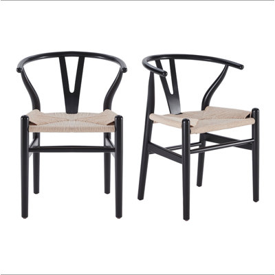 Deux chaises de salle à manger en bois de style moderne Mid-Century pour votre maison de plage, entièrement assemblées