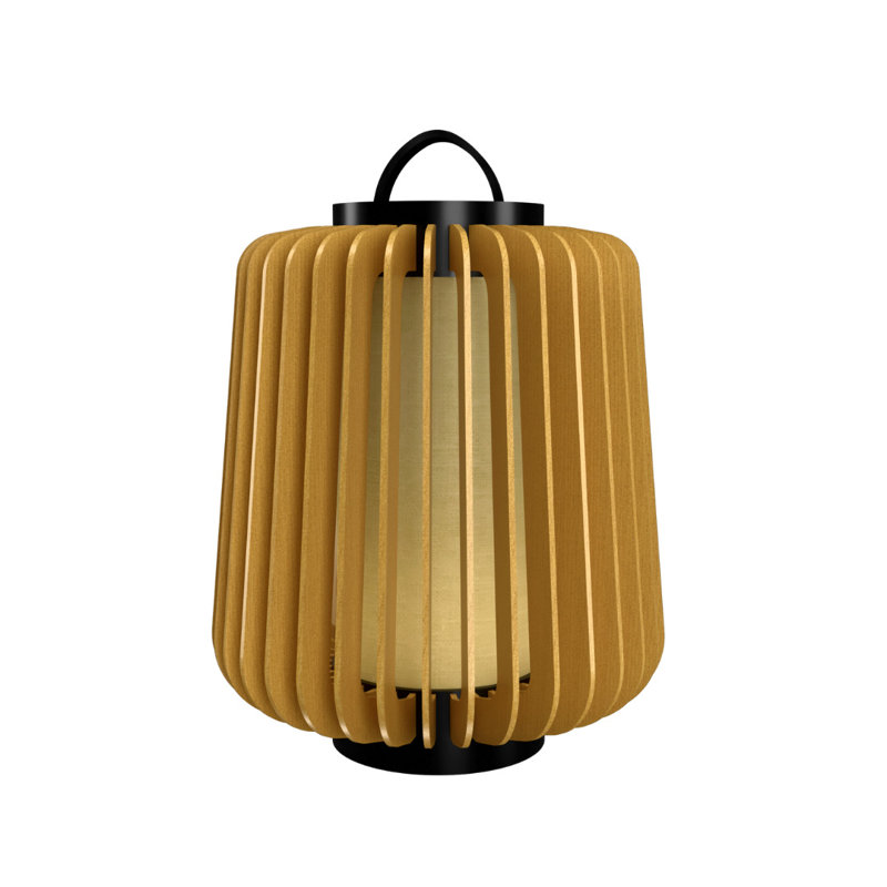 Lampe de table 19,37 "Stecche Di Legno, Or biologique, 9.06" H x 7.87"W x 7.87" D