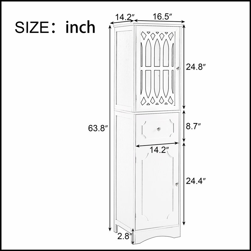 Armoire de rangement séparée pour la salle de bain avec tiroirs et porte en acrylique, durable et élégante pour les salles de bain modernes