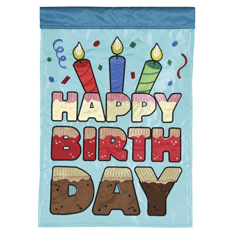 Drapeau joyeux anniversaire 13 x 18