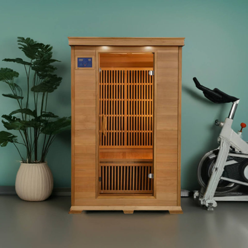 SunRay Saunas 2 - Person Bluetooth Compatible FAR Infrared Sauna in Hemlock