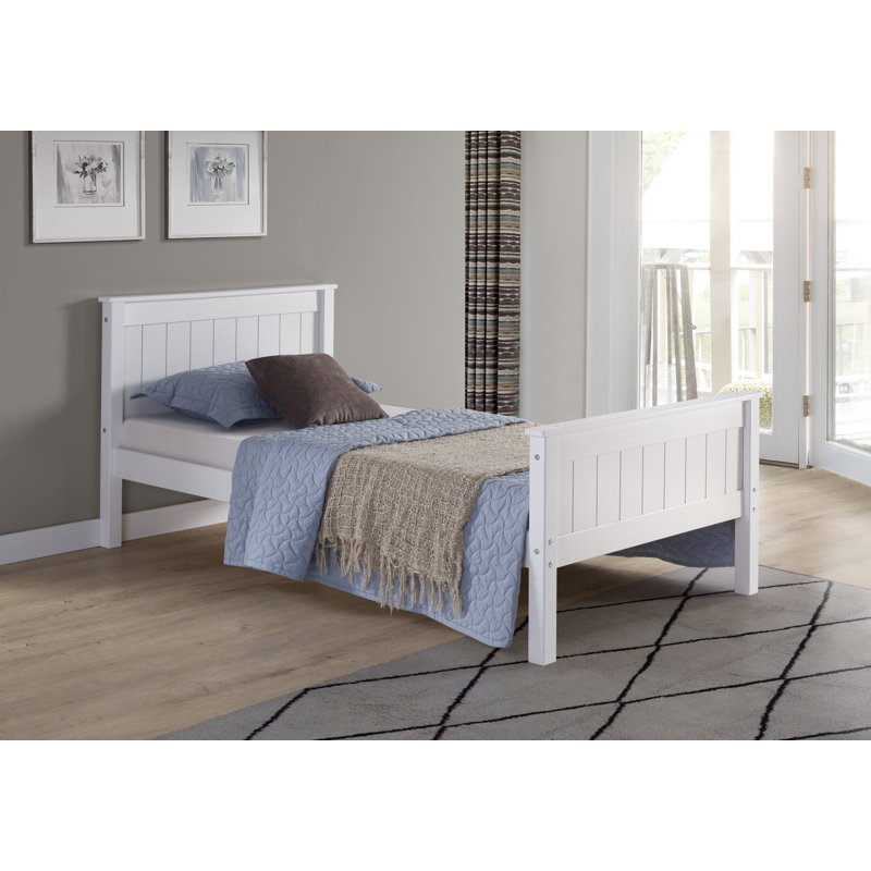 Beckett Solid Pine Platform Bed, Twin, White