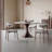 Sintered Stone Solid Wood Ash white and brown Dining Table-1431071898