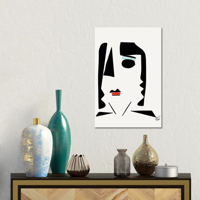 Minimal Geometric Portrait Of A Woman by Emmanuel Signorino - Gallery-Wrapped Canvas Giclée on Canvas
