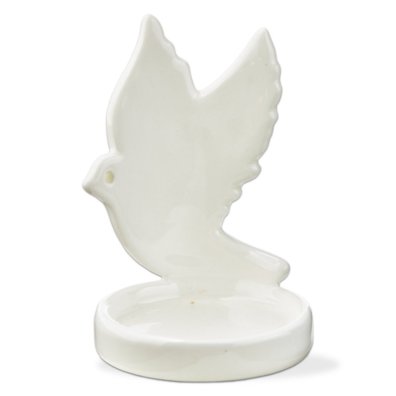 Dove Tealight Candle Holder White Ceramic Christmas