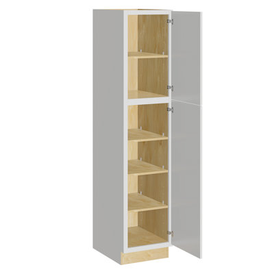 Gallery Express Briar Plywood Assembled 18 in W X 21 in D X 84 in H Vanity Depth Linen Cabinet with Soft Close Right in White