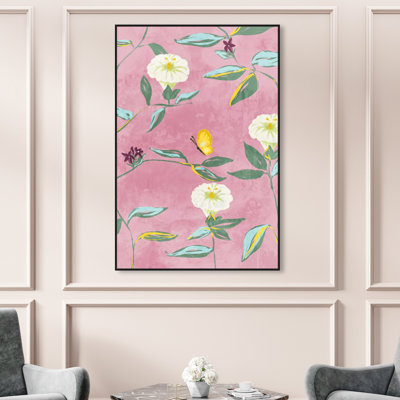 Butterfly Spring Dream by Oliver Gal - Floater Frame Graphic Art on Canvas