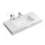 Lavabo de salle de bain à surface solide intégré de 36 pouces en blanc brillant avec trop-plein - Conception de lavabo sans couture moderne