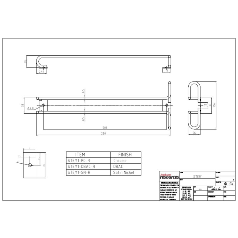 Under Cabinet Stemware Rack, Brushed Oil Rubbed Bronze