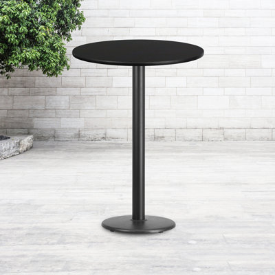 Jamey 24'' Round Laminate Table Top with 18'' Round Bar Height Table Base