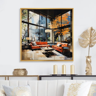 Corail noir Mid Century Elegance I - imprimé