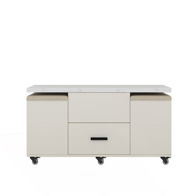 Modern Lift-Top Coffee Table With 2 Stools Set