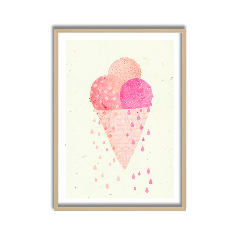 Pop Art & Retro Yummy Ice par Treechild, art encadré, H 16 po x l 12 po x P 1 po
