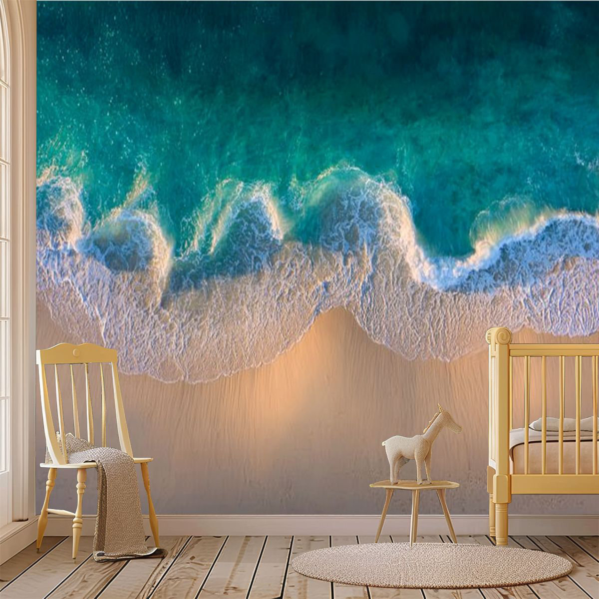 Dovecove Peel and Stick Wallpaper Wall Mural Aerial view sand beach ...