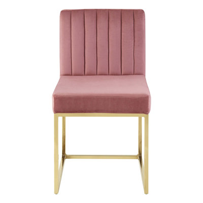 Carriage Tufted Sled Base Upholstered Fabric Dining Chair