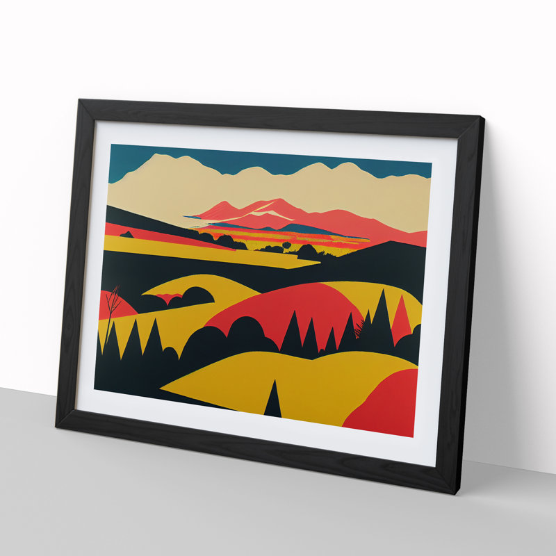 Pop Meadow Landscape - Single Picture Frame Print