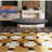 Black Oak Veneer 42" Round Dining Table – Solid Wood-Look Top, Heavy-Duty Wrought-Iron Pedestal Base, Compact Kitchen & Breakfast-Nook Furniture, Rustic-Modern Style