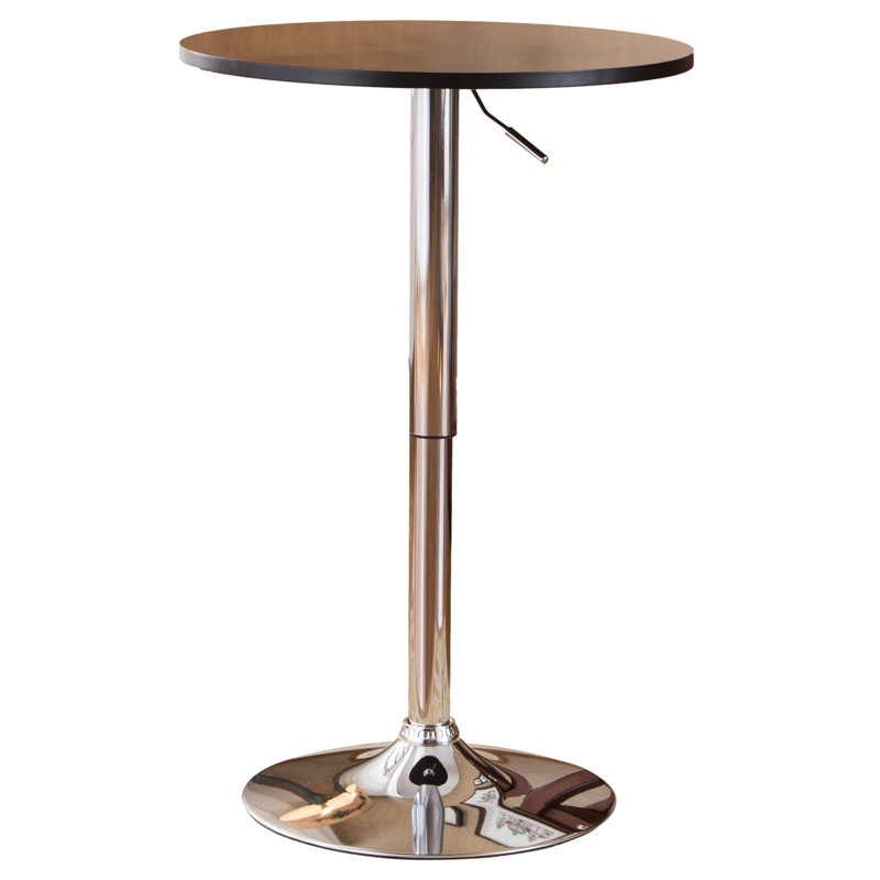 Franceska Round Metal Base Dining Table, Black, Silver