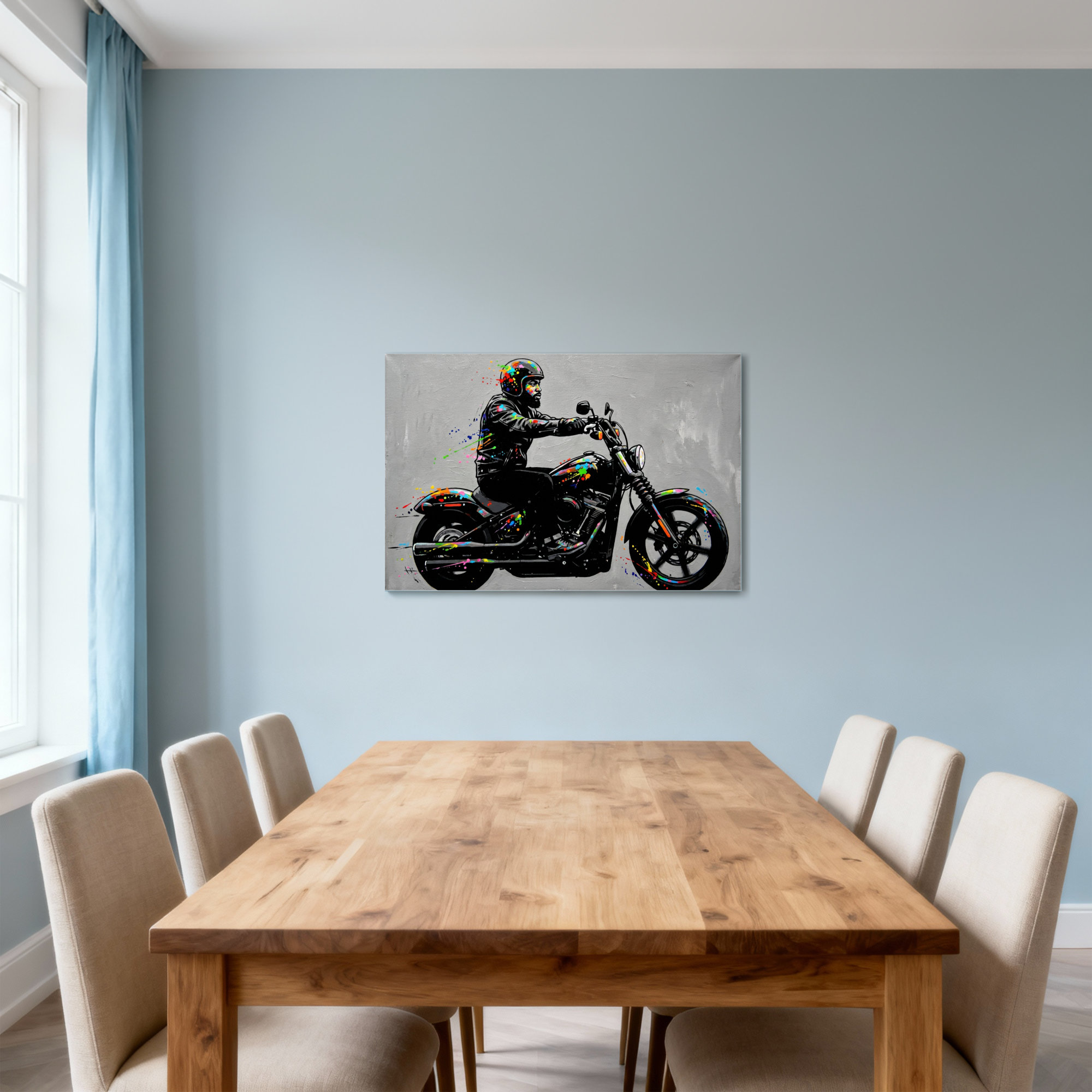 Wrought Studio Fashion Colourful Motorcycle Rider Art Print - Wayfair ...