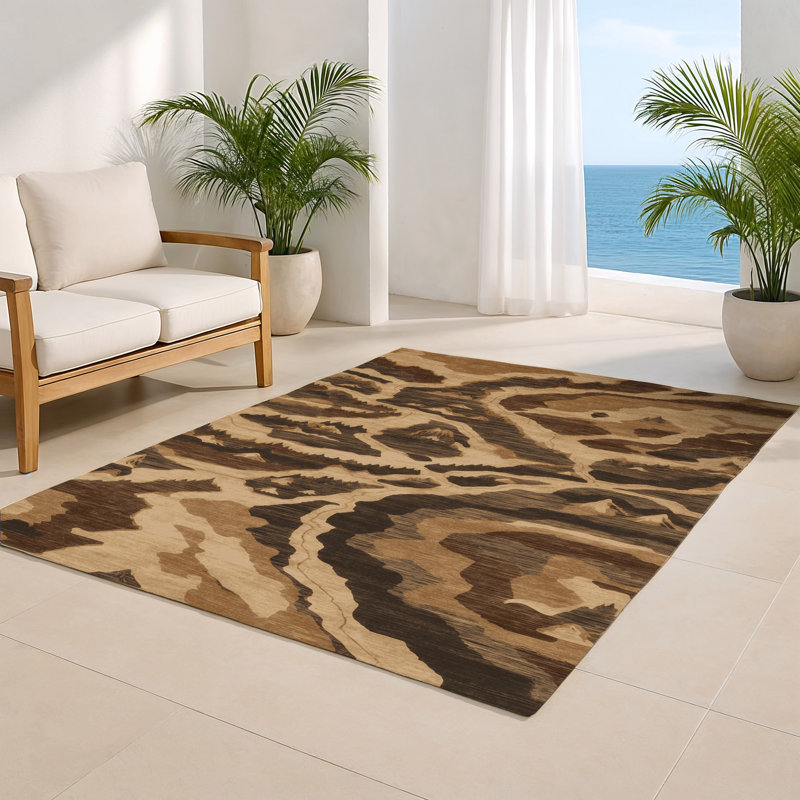 Tapis d'intérieur et d'extérieur brun Nature, Rectangulaire 3 pi x 5 pi
