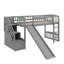 Lit mezzanine simple avec tiroirs et glissade amusant-406905750