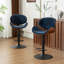 Tabouret de bar à hauteur réglable, tabouret de comptoir pivotant rembourré en bois cintré, tabouret de bar en tissu avec repose-pieds-1256968126