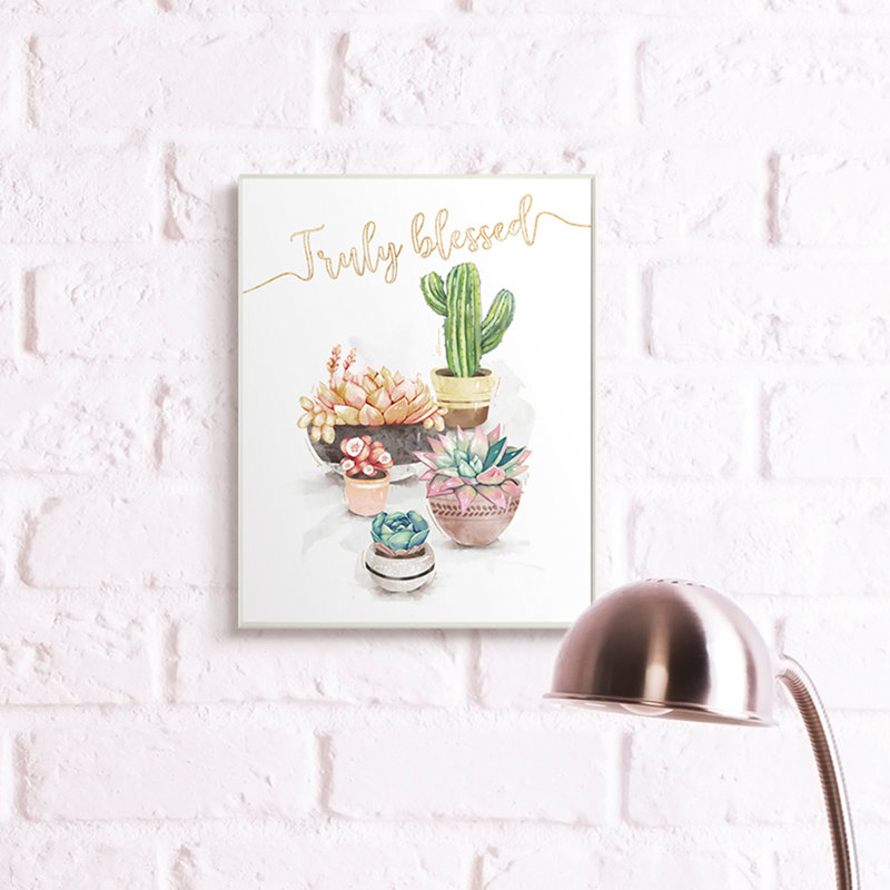 Plantes succulentes cactus chic vraiment bénies, Plaque murale, H 15 po x l 10 po