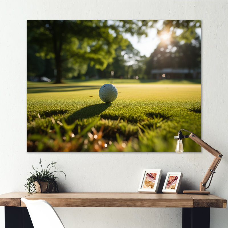 " Golf Putting Green Tranquility III ", 12" H x 20" W x 1" D, Wrapped Canvas