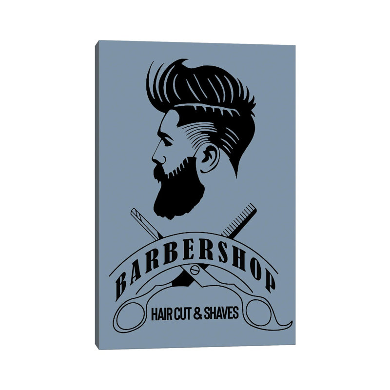 Barbershop Hair Cut & Shaves II by Art Mirano - Wrapped Canvas Print, 20.32 cm H x 30.48 cm W