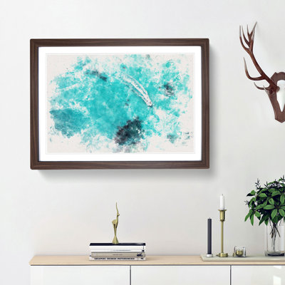 Boat Passing over the Ocean in Corfu Greece - Picture Frame Graphic Art Print