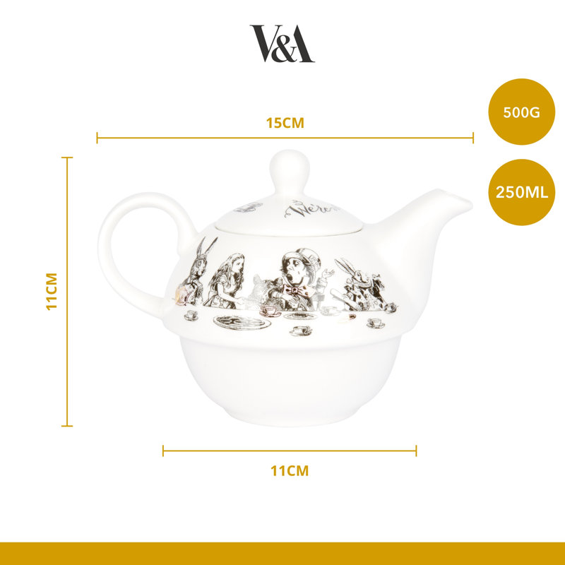 V&A Alice In Wonderland 0.25ml Teapot Set For 1
