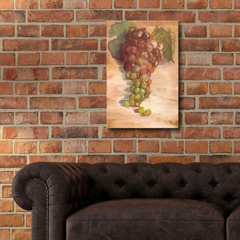 «Grape Harvest II No Label» par Carol Rowan, art mural en verre acrylique, H 24 po x l 16 po