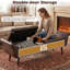Banc de rangement avec repose-pieds et banquette de rangement en similicuir de 64 po-1760951635