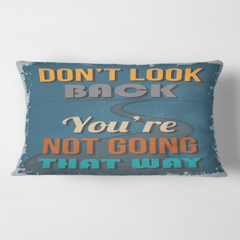 Rectangle, ne vous retournez pas, vous n'allez pas de cette façon - Coussin décoratif à imprimé traditionnel