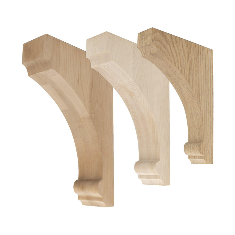 10 in Unfinished Alder Wood Traditional Corbel Bracket
