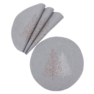 Isenhour Polyester Embroidered Round Placemat