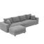 Tissu gris luxueux de 102,4 po avec repose-pieds avec repose-pieds Cloud Couch luxueux, facile à assembler, support et fonction convertible pour le bureau-1599607235