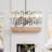 6 Lights Dimmable Round Black Crystal Chandelier