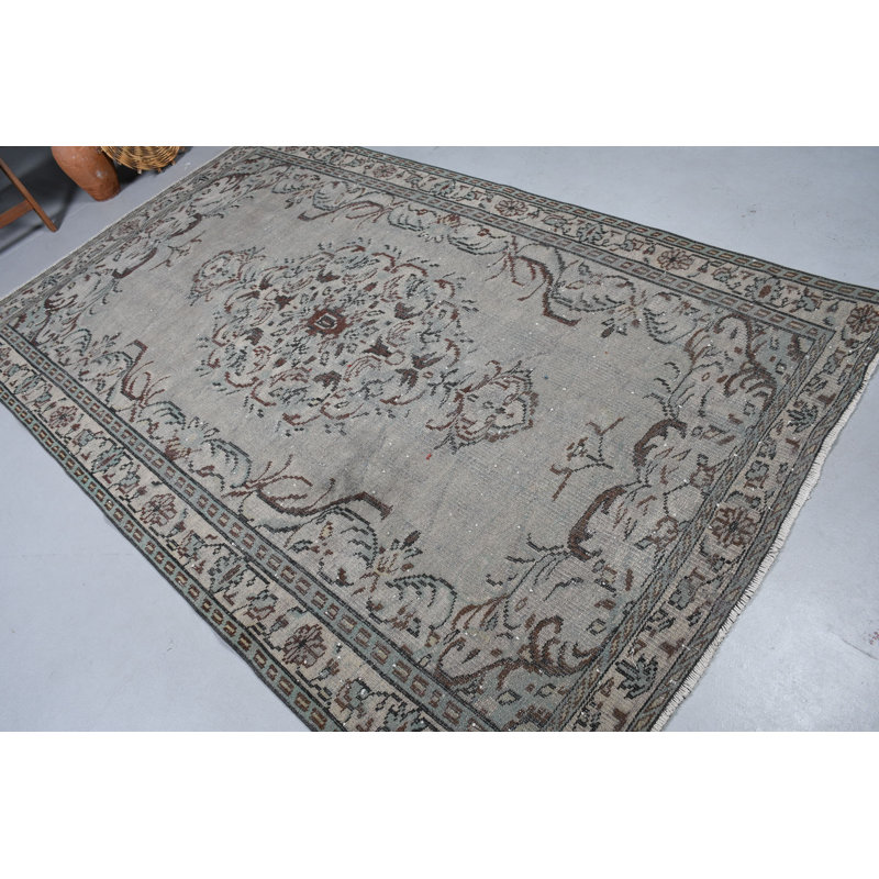 Handwoven Vintage Turkish Rug for Rustic Living Room or Boho Home Decor in Vibrant Colors and Intricate Design