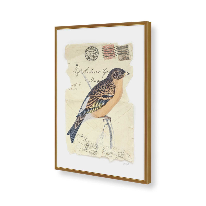 «Mountain Finch» par Deborah Revell, reproduction d'art sur toile, Or, H 24 po x l 18 po