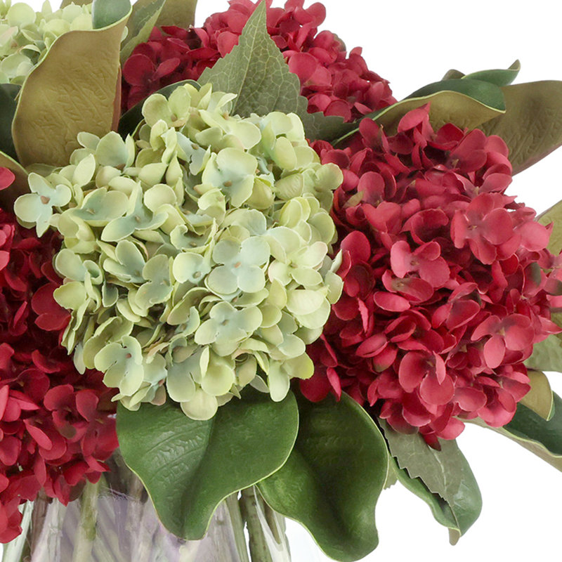 Hydrangea and Magnolia Leaf Arrangement