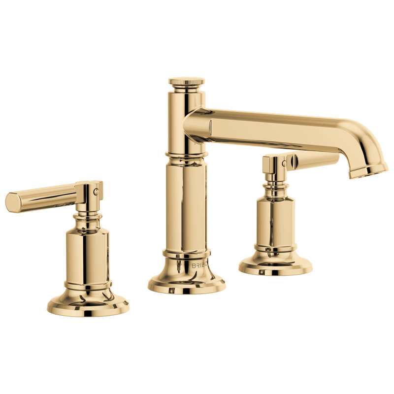 Invari™ Widespread Lavatory Faucet with Column Spout, Polished Gold, Lever Handle