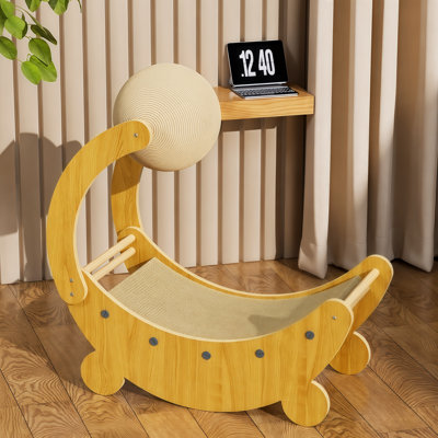 Sisal Scratching Cat Board with Wooden Frame – Comfortable and Durable Cat Scratcher