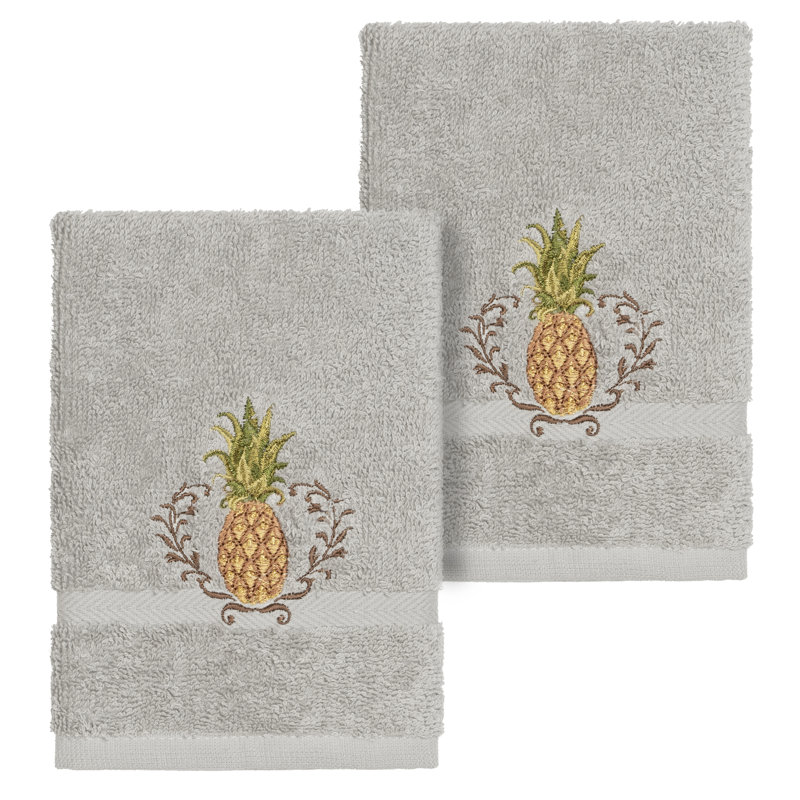 Welcome Turkish Cotton Washcloth, Light Gray
