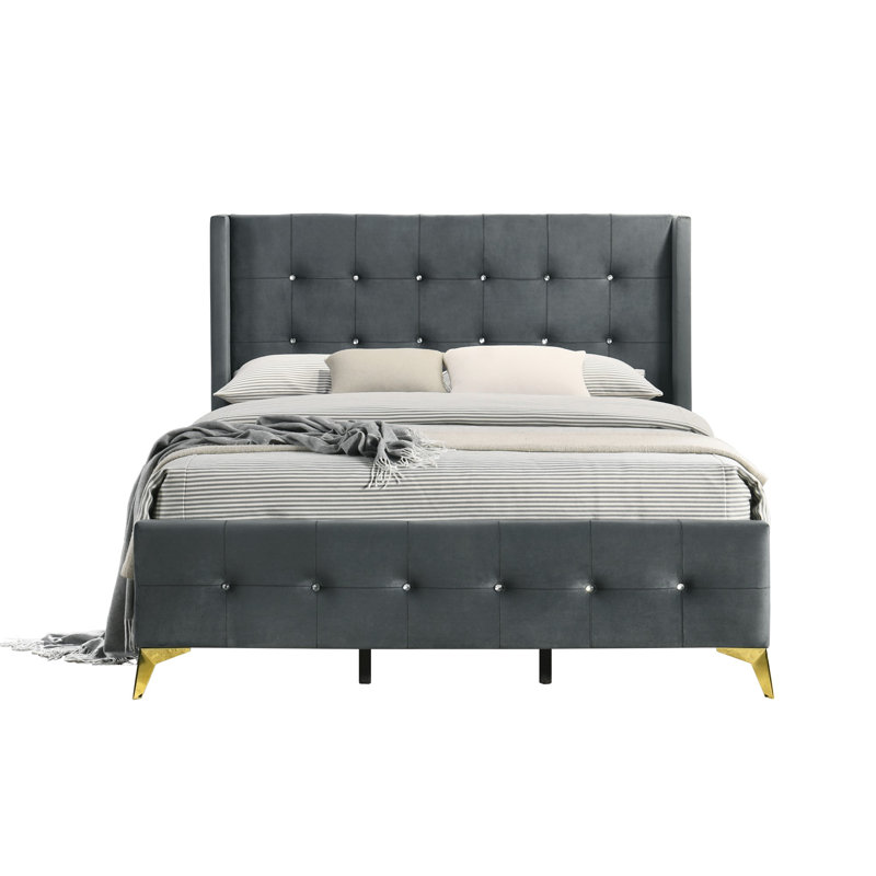 Paderborn Upholstered Bed, Dark Grey, Super King (6')