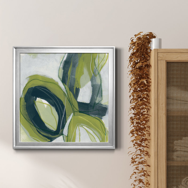 Toile encadrée Verdigris Motion I-Premium - prête à être accrochée, Toile avec cadre argenté
